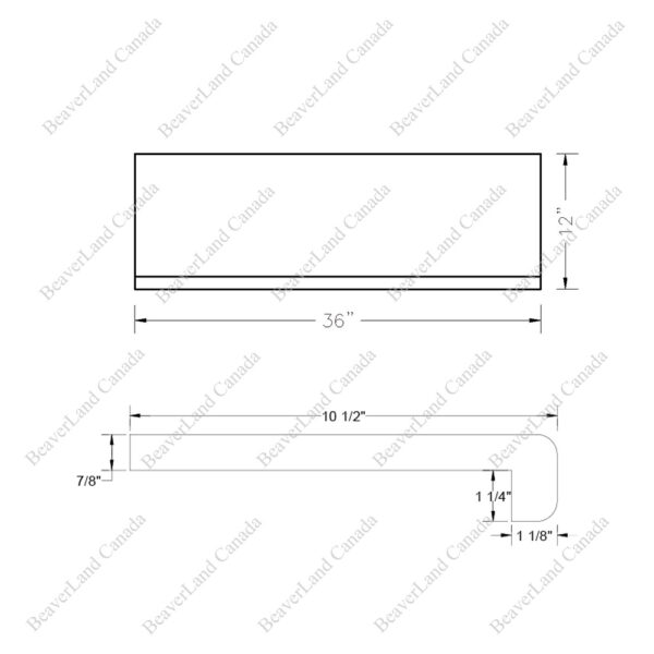 Special Order 36”*12”*7/8” Square Edge with the 1 1/4'' Return Close Red Oak