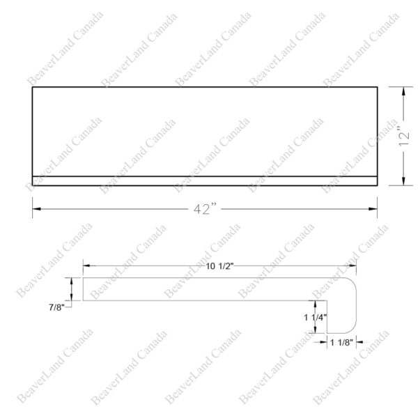 Special Order 42”*12”*7/8” Square Edge with the 1 1/4'' Return Close Red Oak