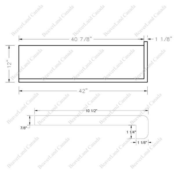 Special Order 42”*12”*7/8” Square Edge with the 1 1/4'' Return Open Right Red Oak