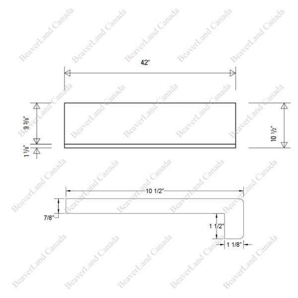 Special Order 42”*10 1/2”*7/8” Square Edge with the 1 1/2'' Return Close Red Oak