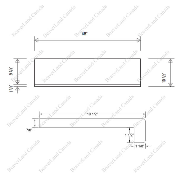 Special Order 48”*10 1/2”*7/8” Square Edge with the 1 1/2'' Return Close Red Oak