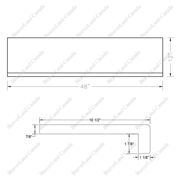 Special Order 48”*12”*7/8” Square Edge with the 1 7/8'' Return Close Red Oak