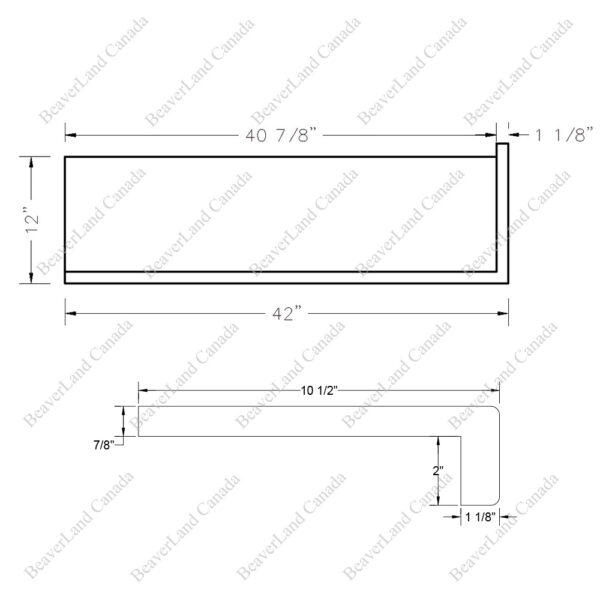 Special Order 42”*12”*7/8” Square Edge with the 2'' Return Open Right Red Oak