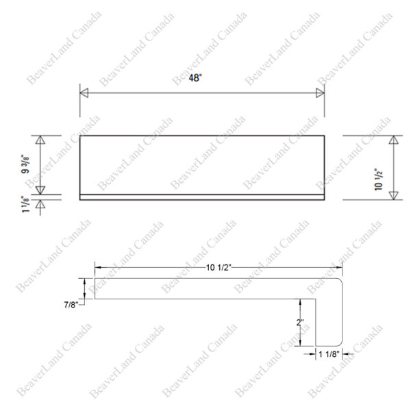 Special Order 48”*10 1/2”*7/8” Square Edge with the 2'' Return Close Red Oak