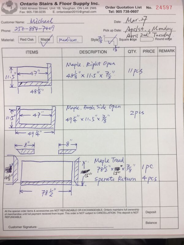 Special Order For TDI Flooring S.O. 0335 - Image 2